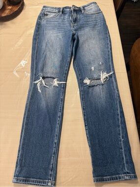 KanCan Cassic Distressed Straight-Leg Women's Jeans - Blue 5/26